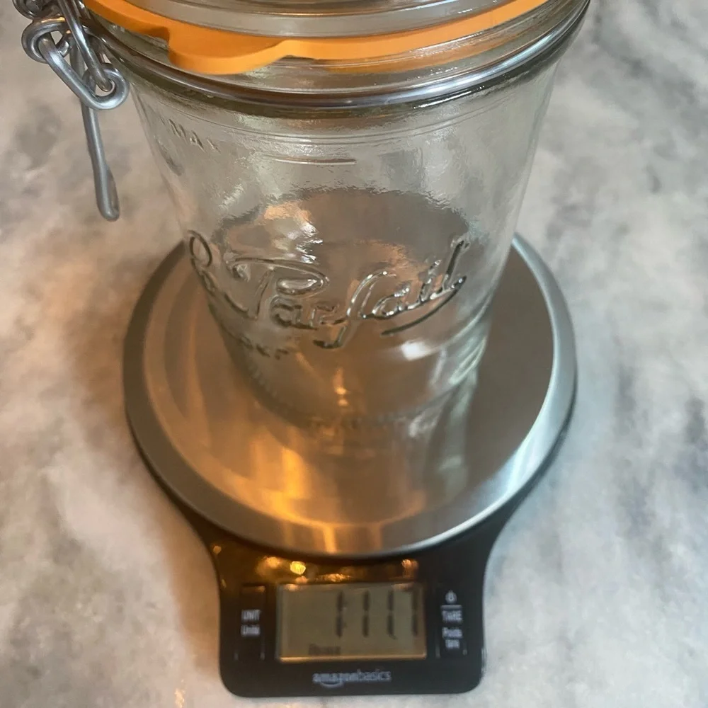 Le Parfait Clamp Lid Glass Jar w/ Orange Gasket Storage Canister